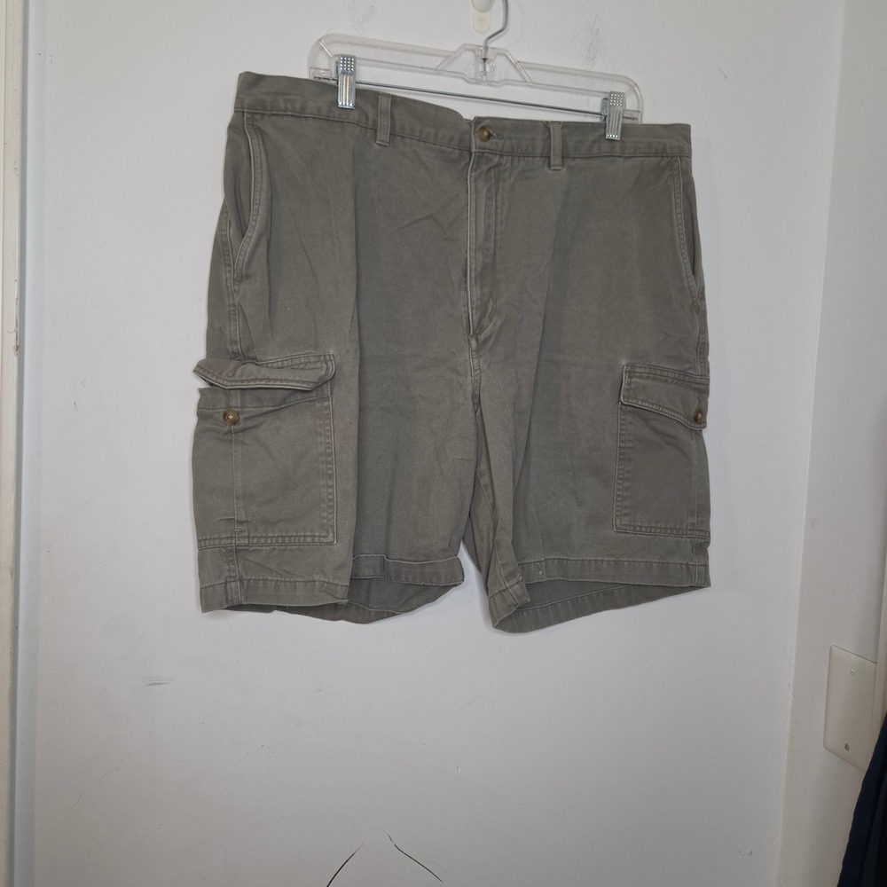 Savane Mens Cargo Shorts Sage Green Cotton Size 40W Relaxed Fit Utility Casual